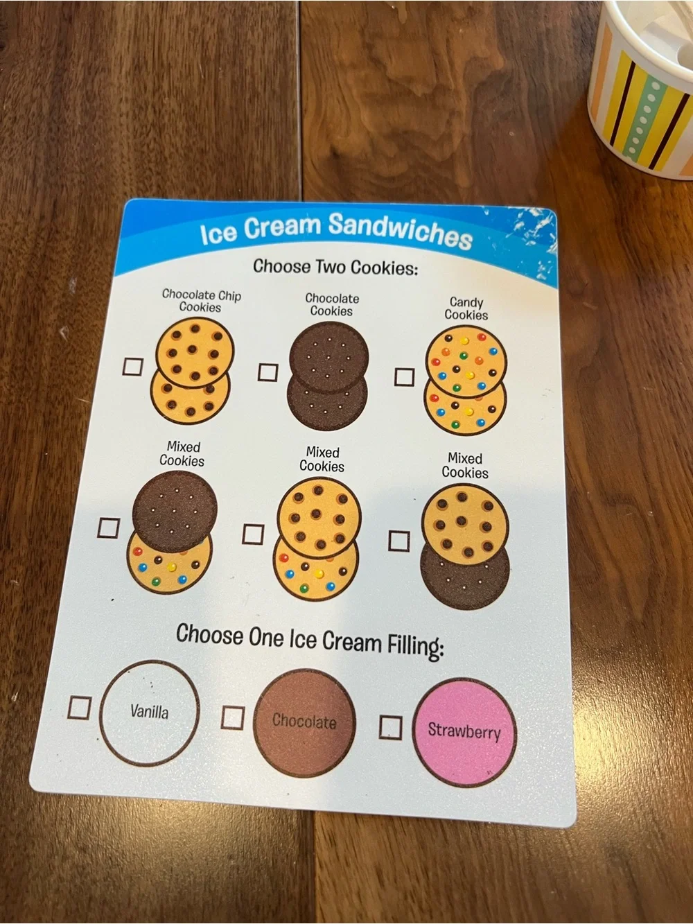 Melissa and Doug frozen treat set.